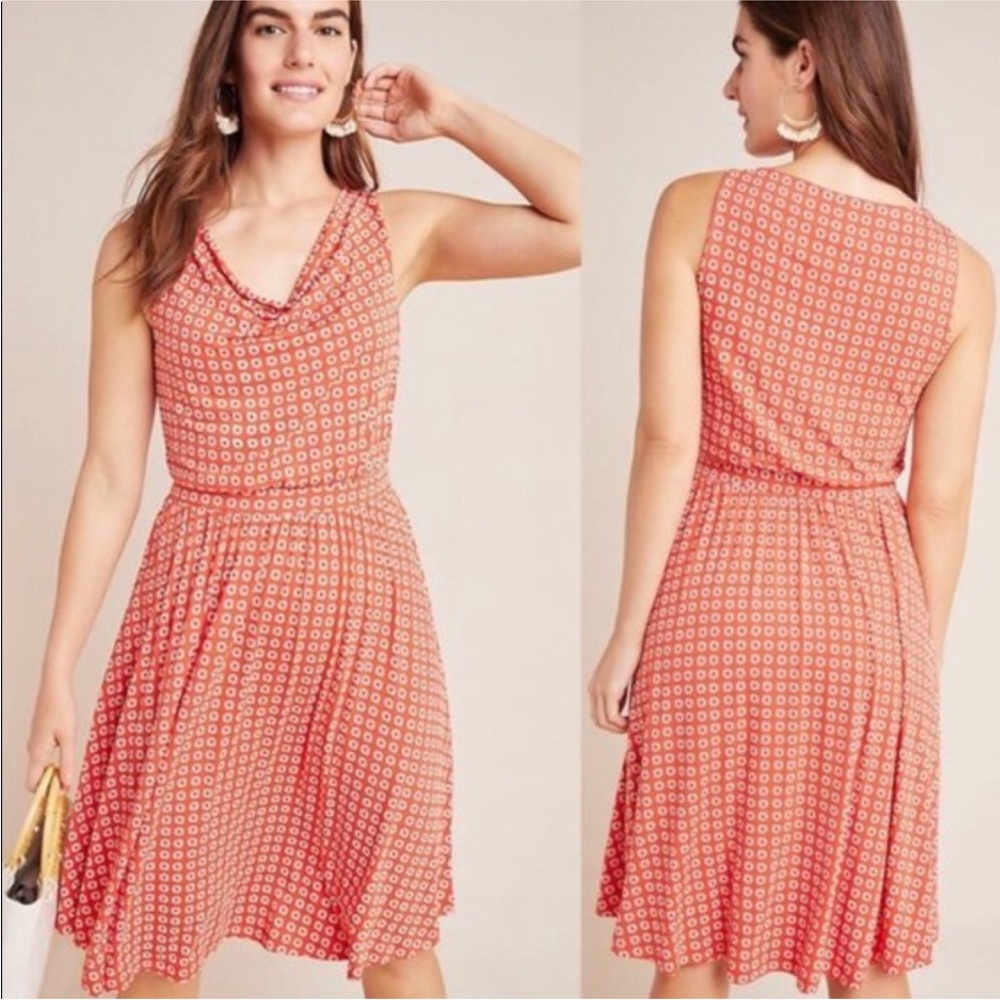 Maeve by Anthropologie Brianne Cowl Neck Daisy Print Dress, Size X-Large XL - Picture 9 of 12